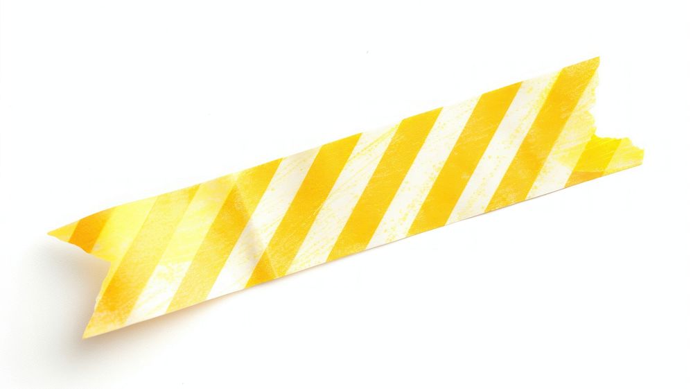 Retro minimal yellow herizontal stripes pattern adhesive strip paper white background accessories.