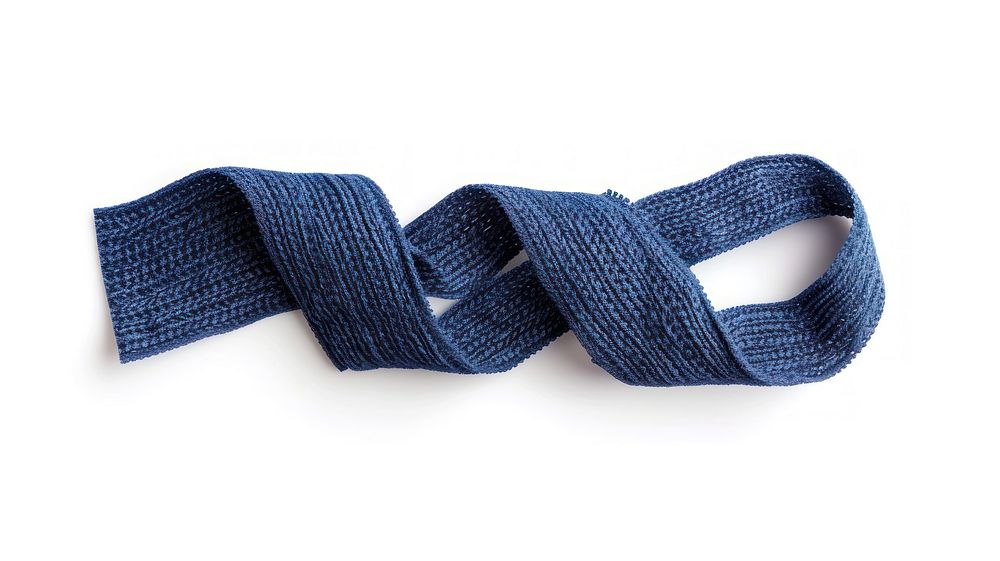 Rib knitted indigo tape adhesive strip white background accessories accessory.