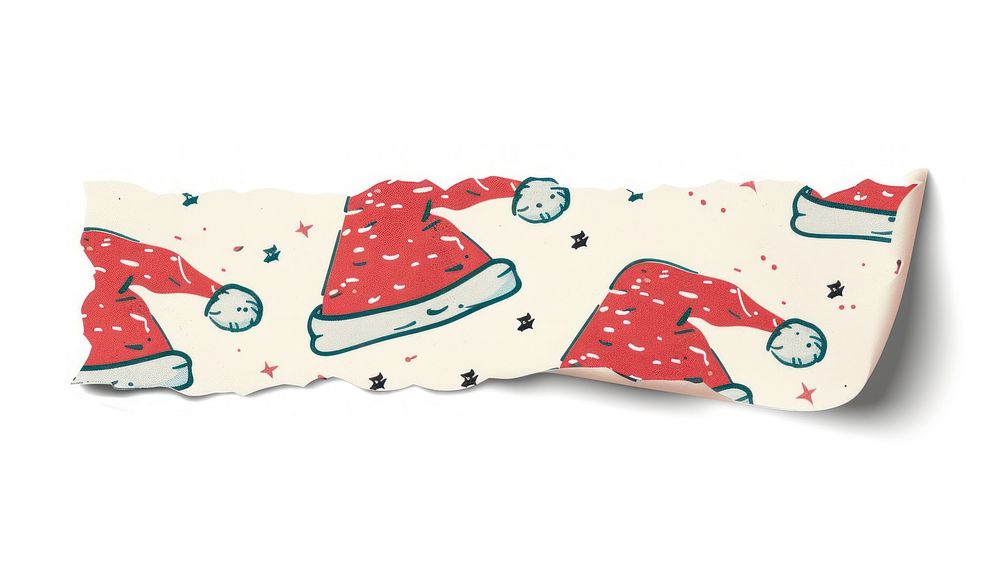 Small doodles cute cartoon repeating santa hat vector pattern adhesive strip white background footwear cushion.