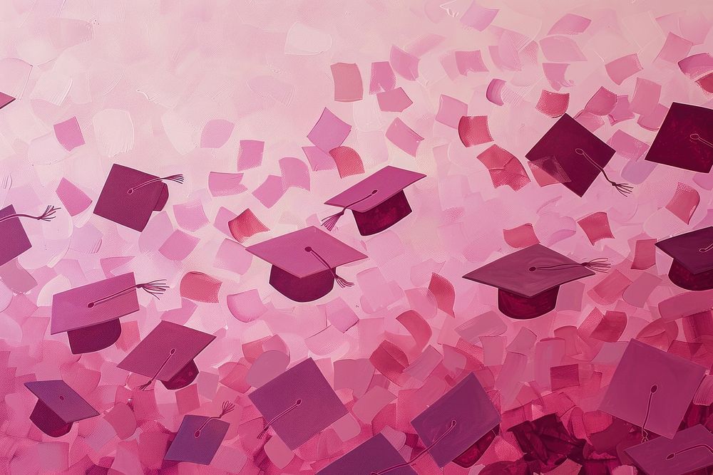 Graduation cap backgrounds purple petal.