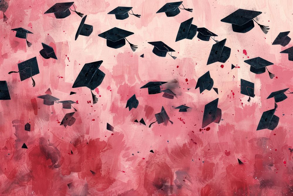 Graduation cap backgrounds pink intelligence.