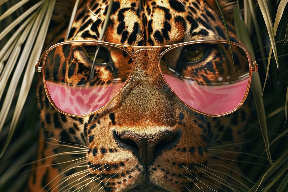Tiger sunglasses leopard wildlife.