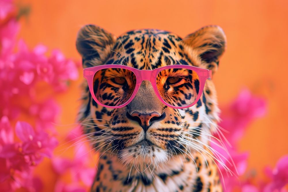 Tiger sunglasses leopard wildlife.