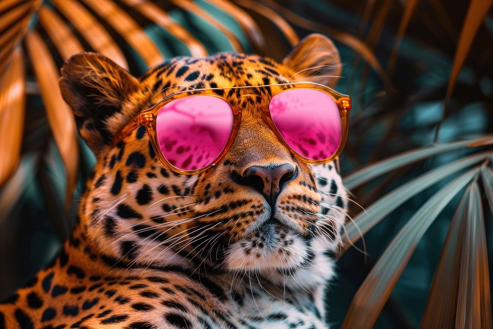 Tiger leopard sunglasses wildlife.