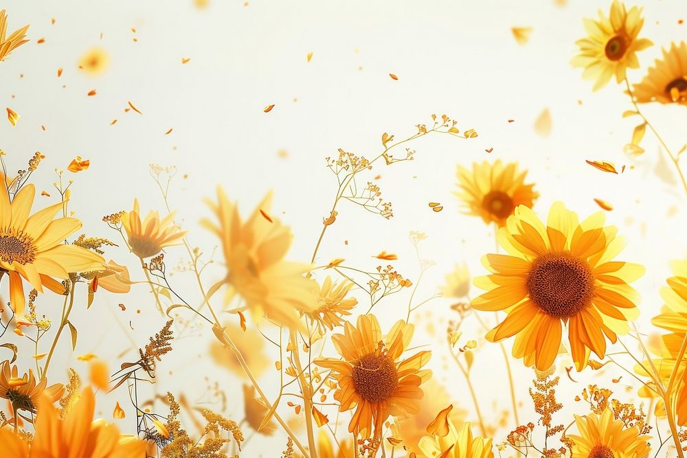 Sunflowers backgrounds sunlight outdoors.