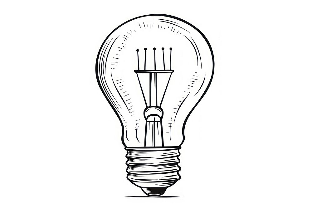 Lightbulb sketch line electricity.
