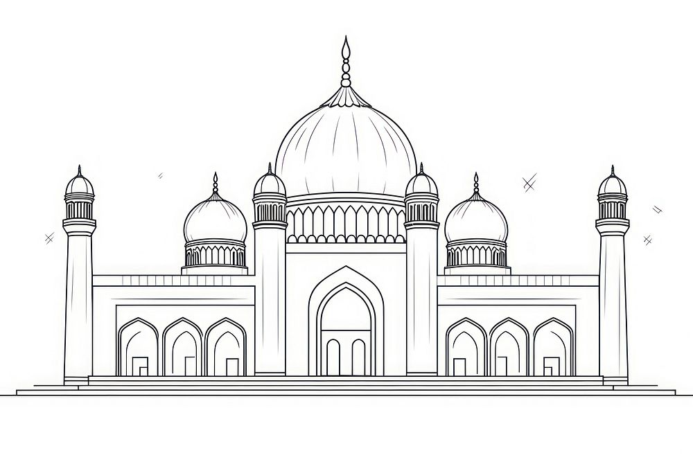 Mosque sketch architecture building.