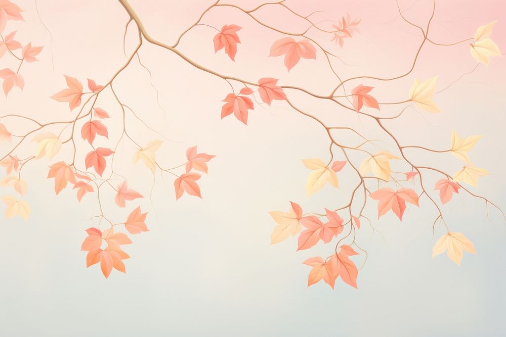 Painting of autumn leaves backgrounds plant maple.