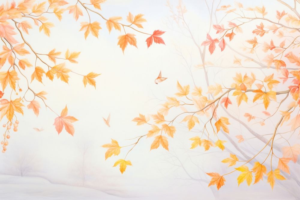 Painting of autumn leaves backgrounds outdoors plant.