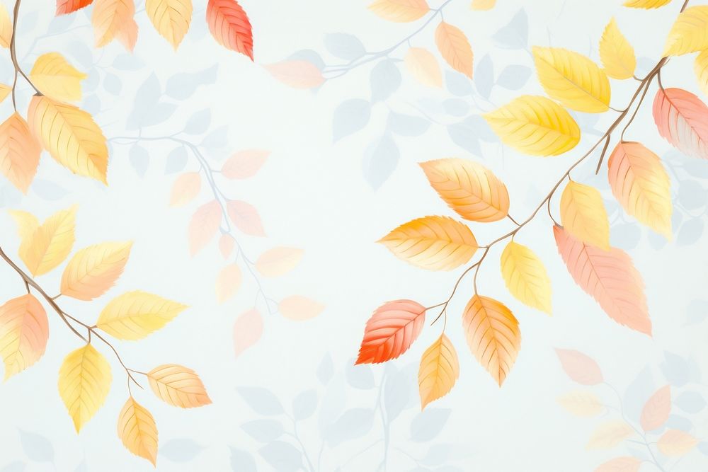 Painting of autumn leaves backgrounds pattern plant.