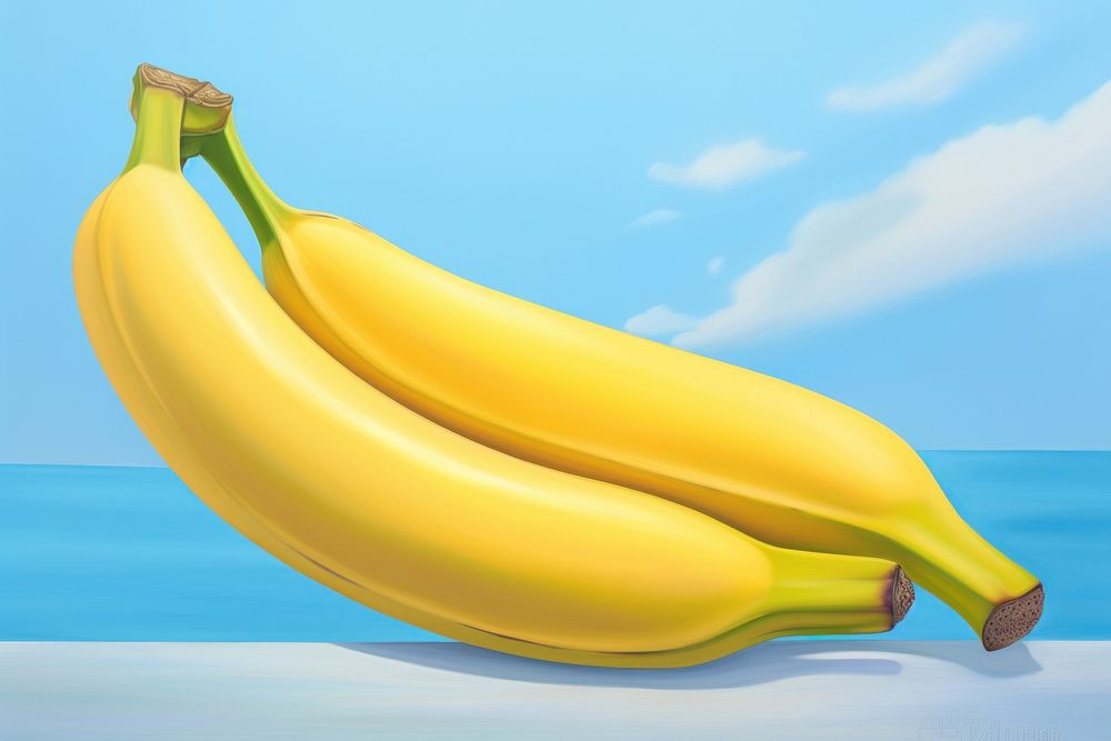 Painting of banana fruit plant food.