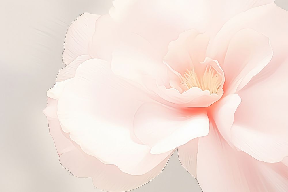 Painting of begonia blossom flower petal.
