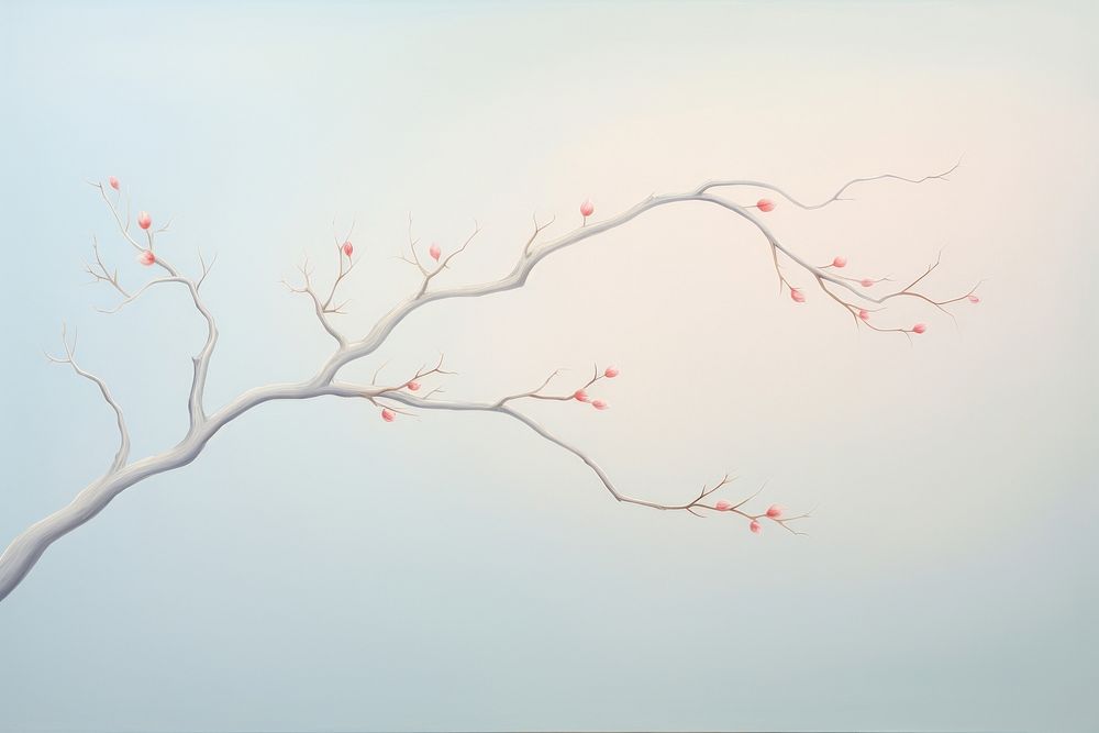 Painting of branch nature plant tree.