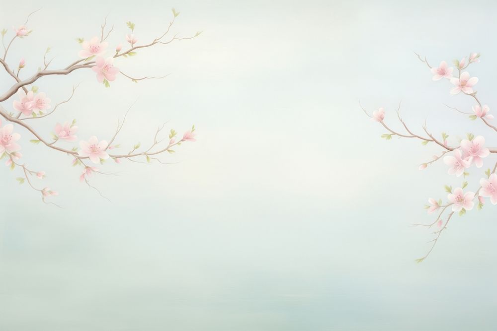 Painting of cherry blossom backgrounds nature flower.