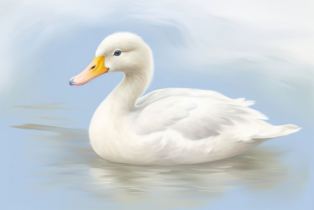 Painting of duck animal bird anseriformes.