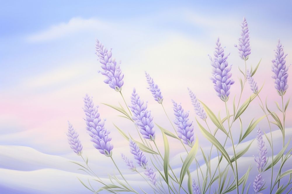 Painting of super close-up lavender backgrounds landscape outdoors.