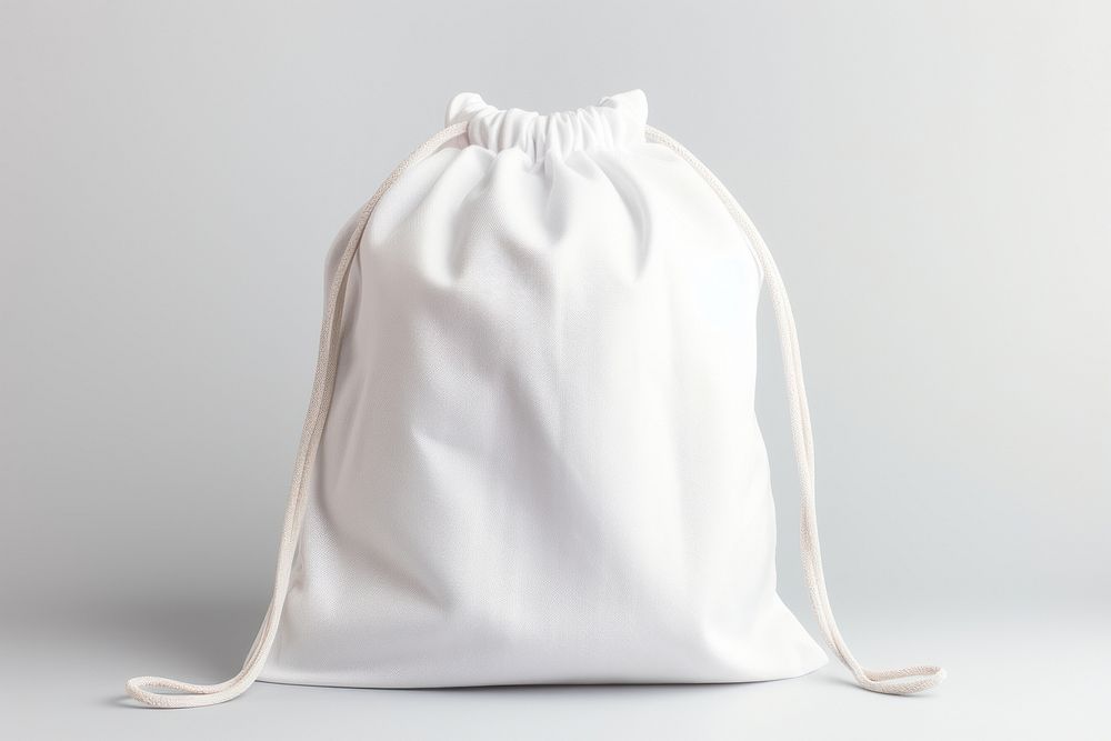 White drawstring gymsack handbag white background accessories.