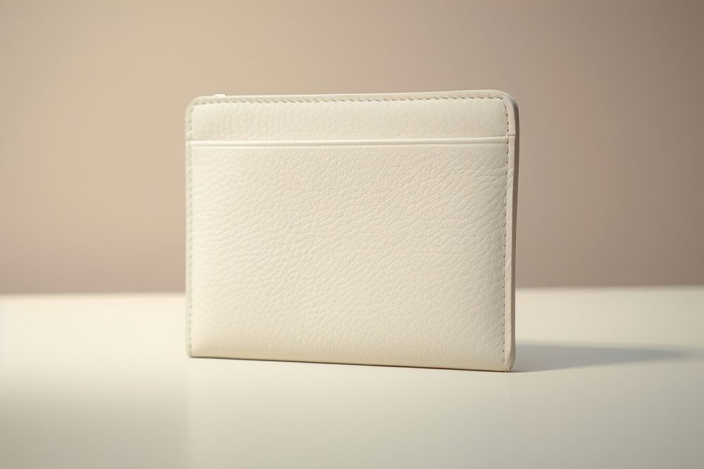 White leather card holder wallet accessories simplicity.
