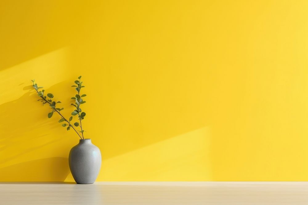 Yellow yellow plant wall.