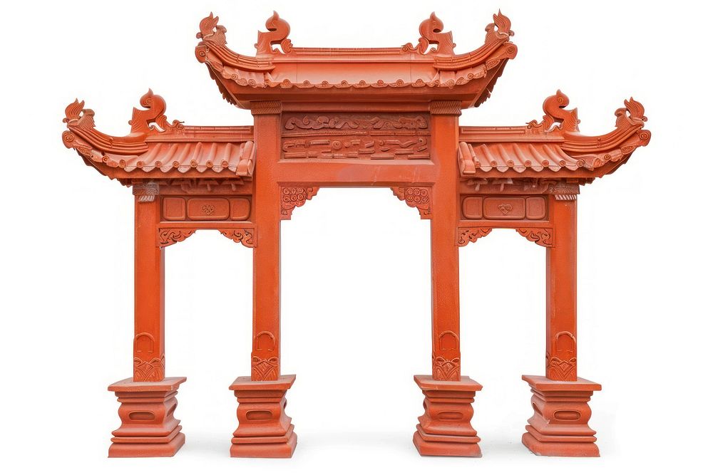 Oriental arch architecture column gate.