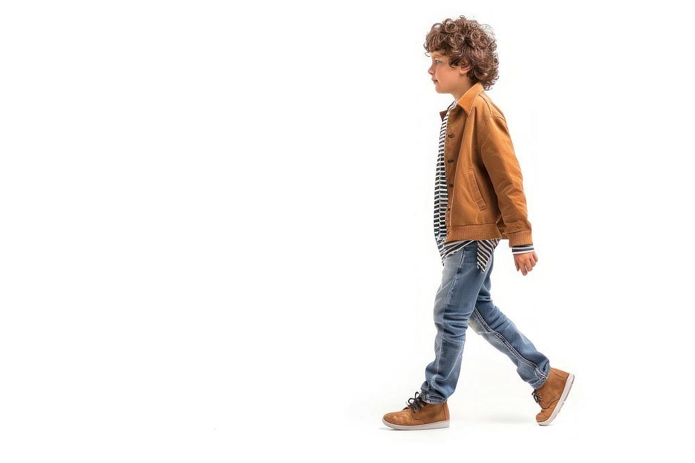 Boy walking footwear jeans denim.
