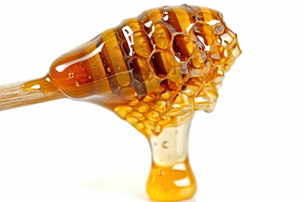 Honey honey honeycomb white background.