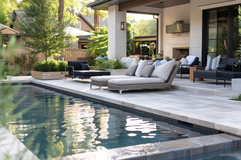 Modern backyard oasis furniture patio | Premium Photo - rawpixel
