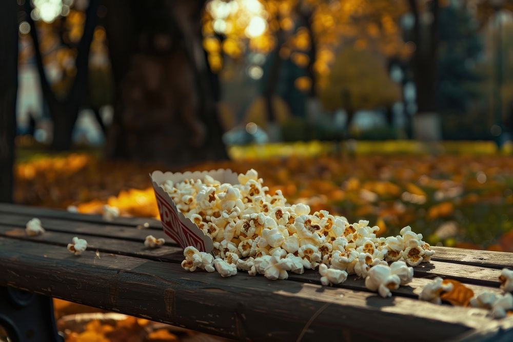 Popcorn in a park food freshness outdoors.