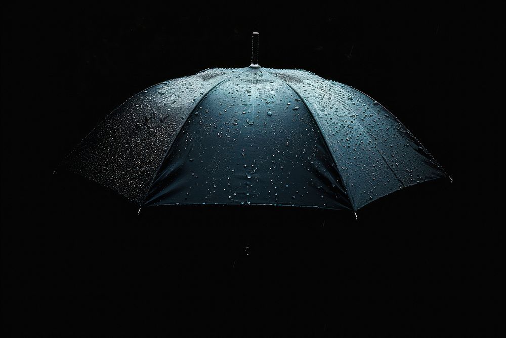 Rain umbrella night black.