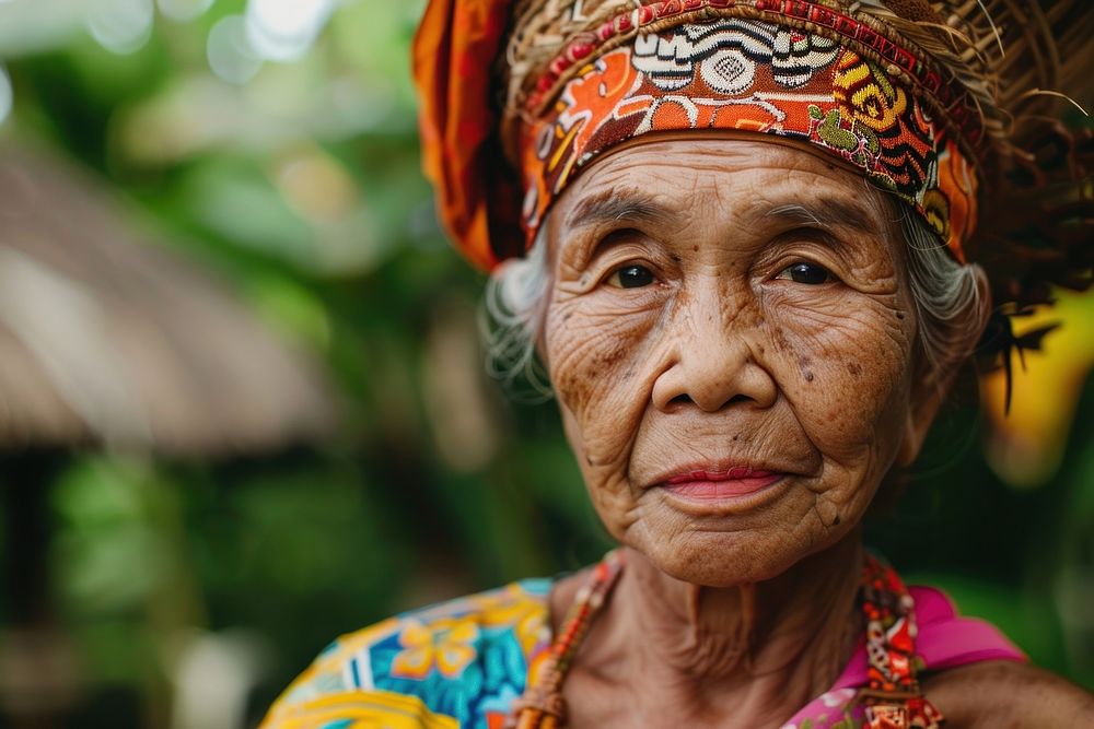 Balinese woman in a traditional costumes tribe adult happiness.