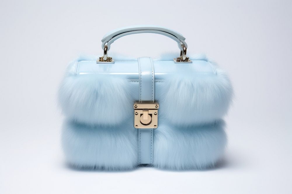 Baby blue mini fluffy trunk bag handbag accessories accessory.