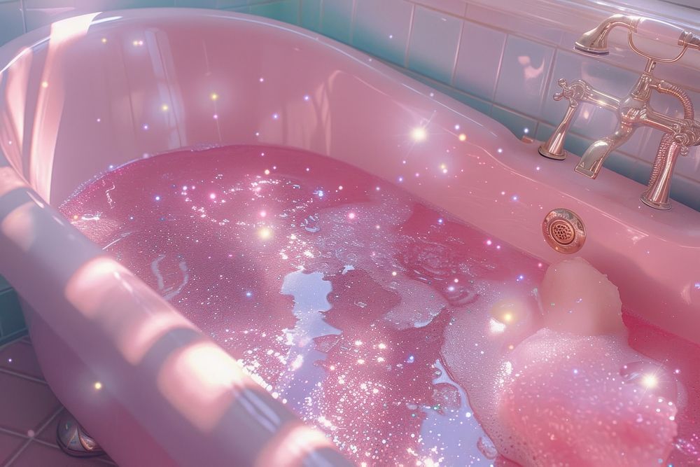 Bathtub jacuzzi pink bathroom.