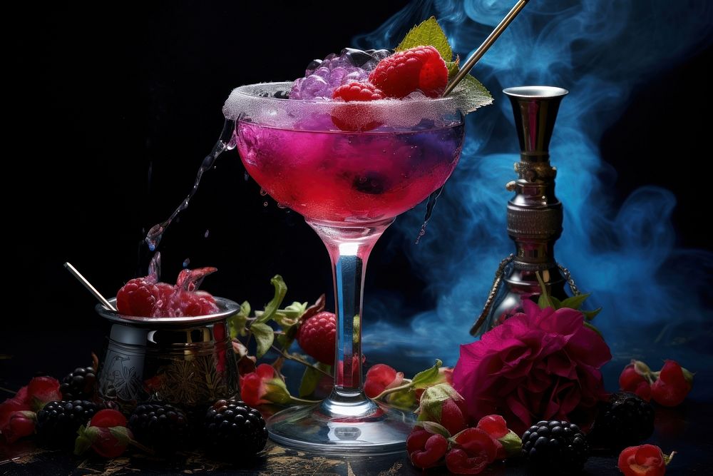 Cocktail raspberry fruit drink.
