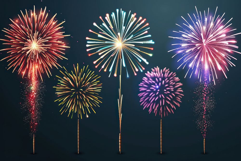 Colored fireworks illuminated celebration recreation.
