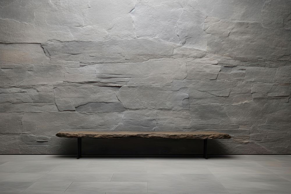 Grey flagstone wall architecture flooring.