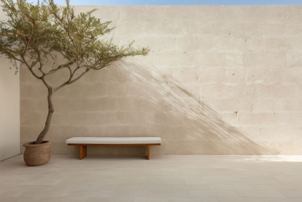 Limestone wall architecture furniture.
