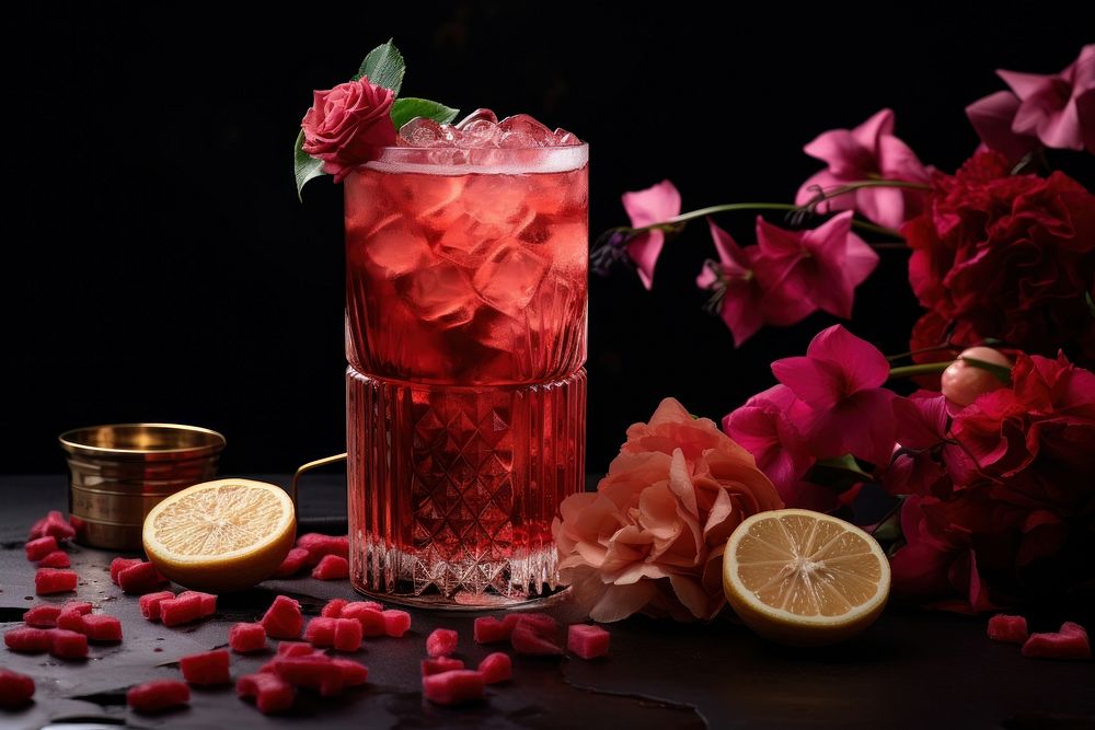 Mocktail cocktail flower fruit.