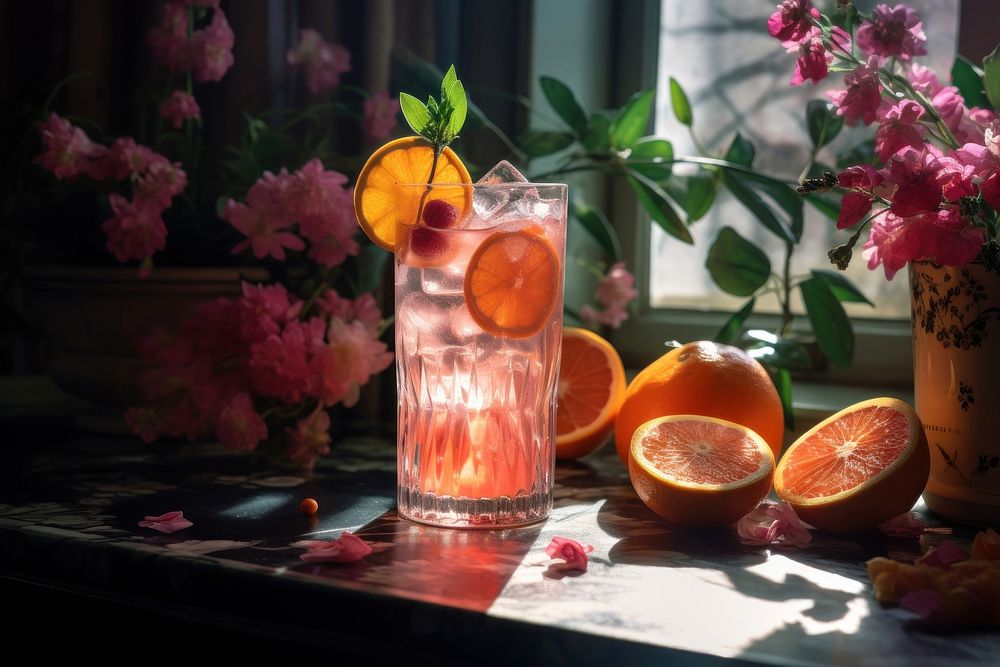 Mocktail grapefruit cocktail drink.