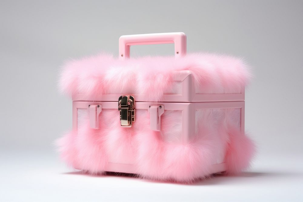 Pink mini fluffy trunk bag handbag accessories accessory.