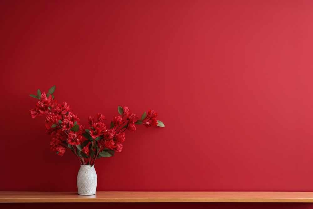 Red wall flower plant.