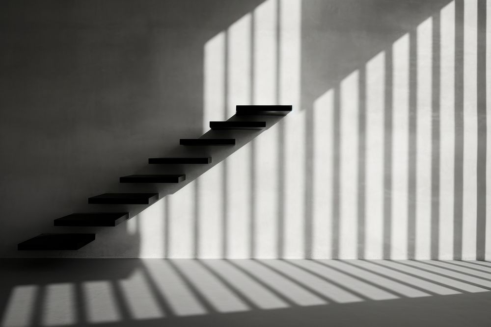 Shadow wall architecture staircase.
