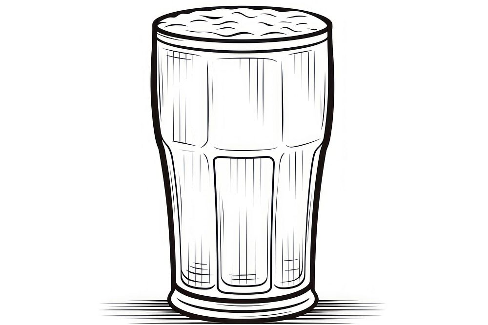 Pint of beer sketch glass drink.