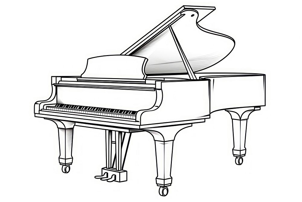 Piano keyboard sketch line.