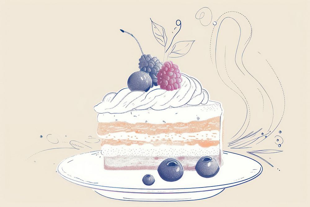 Cake background dessert drawing berry.