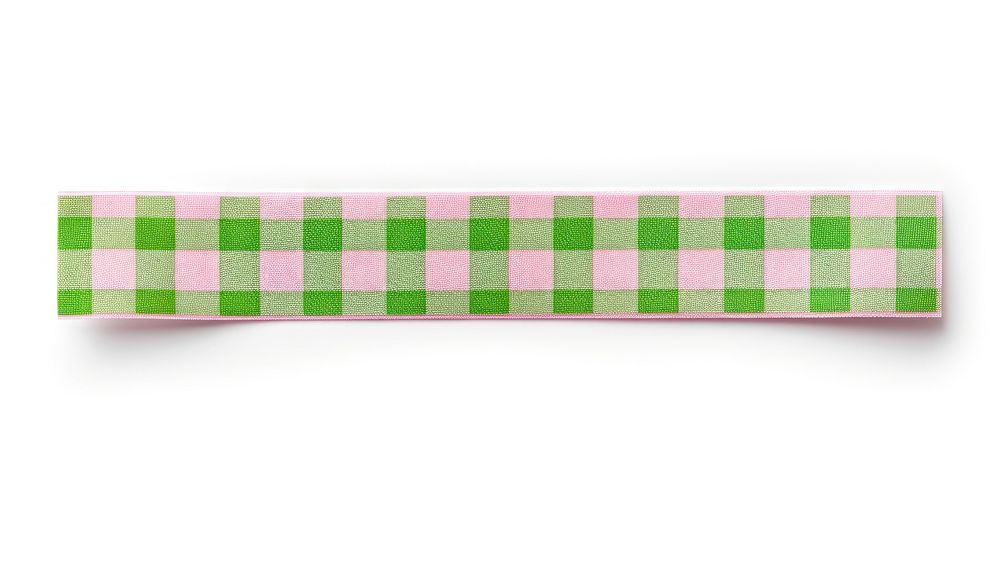 Green and pink checkerboard adhesive strip white background accessories tablecloth.