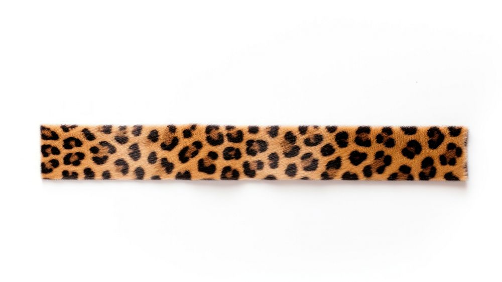 Leopard print pattern adhesive strip belt white background accessories.