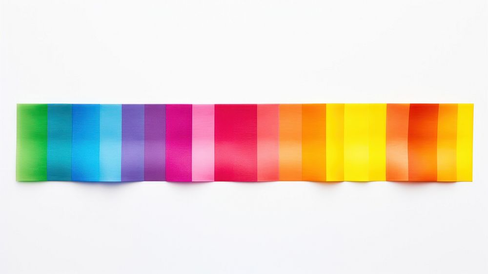 Rainbow color adhesive strip white background accessories creativity.