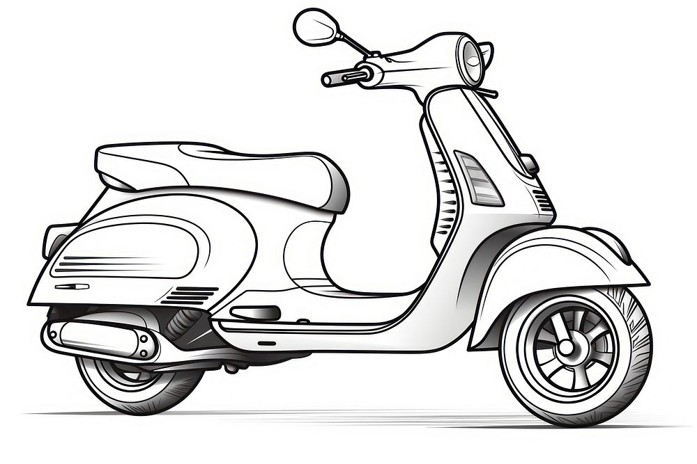 Scooter motorcycle vehicle sketch.