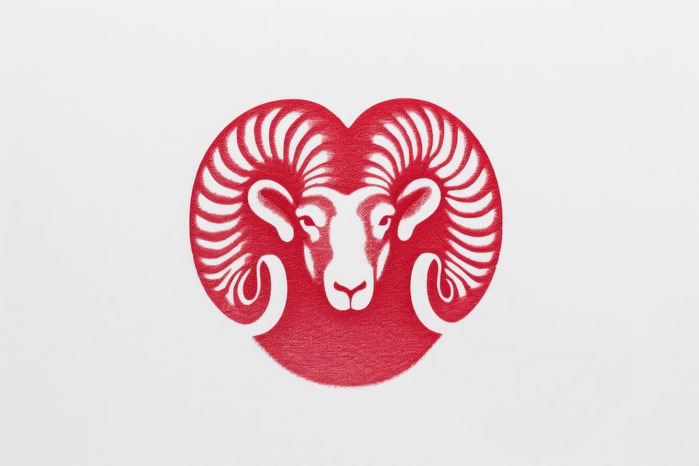 Aries zodiac symbol logo art representation.