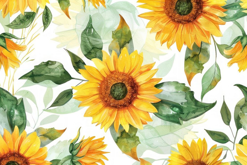 Sunflower backgrounds pattern yellow.